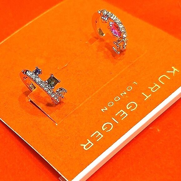 Kurt Geiger London Multi-Color Huggie Earrings - Picture 1 of 9